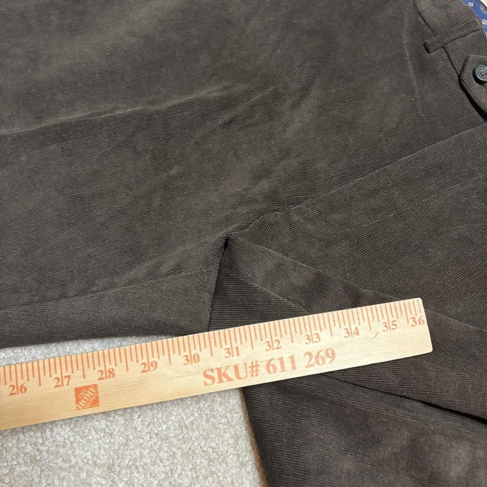 Lauren Ralph Lauren Corduroy Dress Pants Mens 36x30 Brown Stretch Classic Fit - Picture 7 of 9